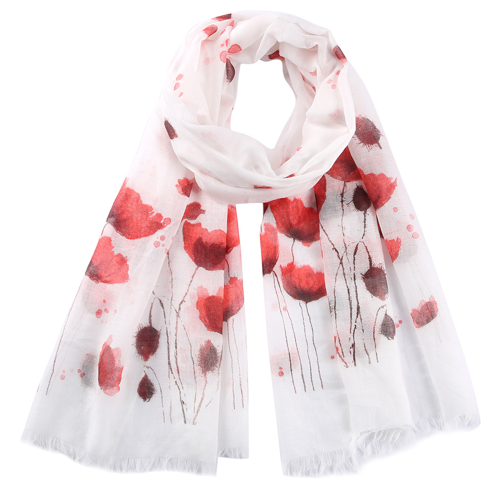 Women's Streetwear Flower Polyester Printing Scarf display picture 1