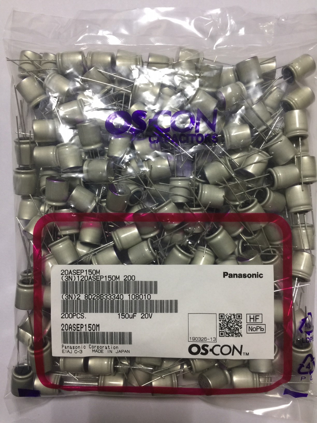 现货供应日本Panasonic固态铝电容20SEP150M