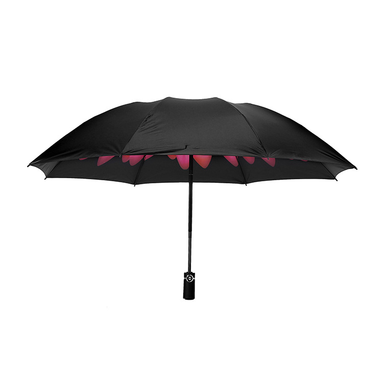 自动三折黑胶防晒太阳雨伞遮阳折叠伞防紫外线黑胶晴雨伞创意logo