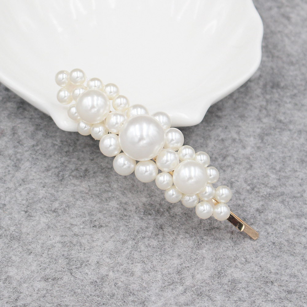 Korean Pearl Hairpin Bangs Headdress Pearl Side Clip Wholesale display picture 37