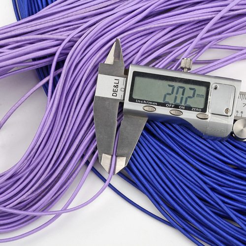 High elastic 2mm colorful Thai latex elastic cord 2mm purple green khaki elastic cord elastic cord