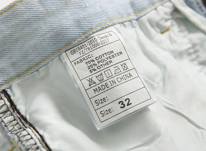 boy 2019 New Cross-Border Fashion European And American Style Ripped Men's Washed Light White Straight Large Size Jeans Men_viptrois.com
