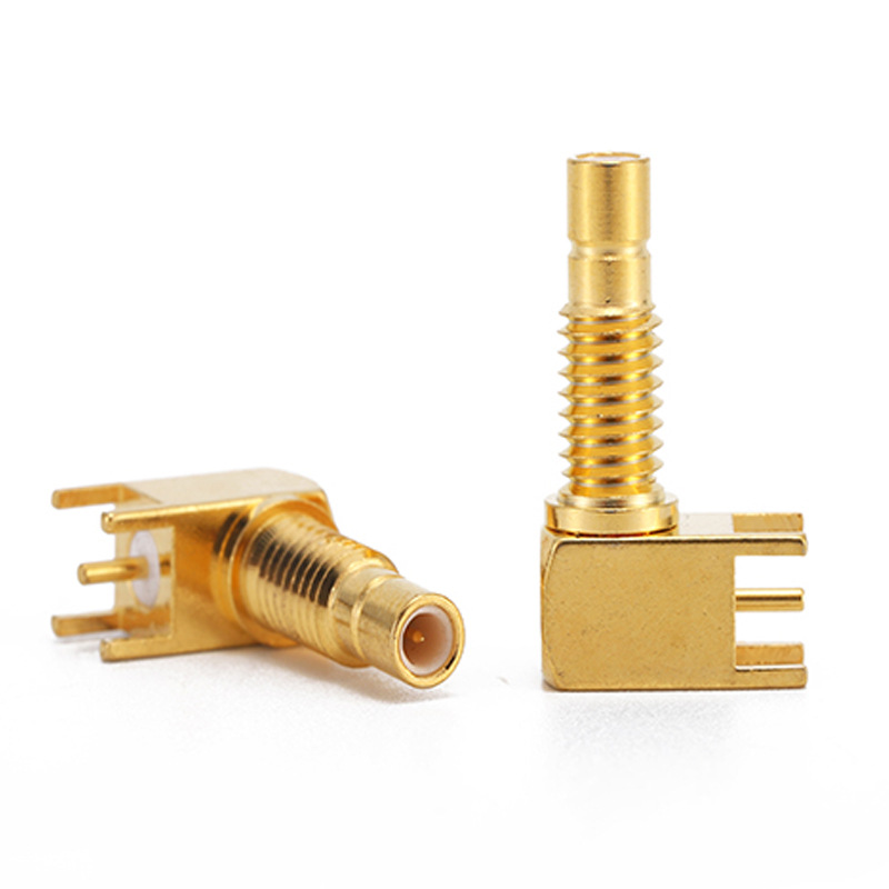 RF connector SMB male bent through wall installation four-leg micro-belt SMB-JYWHD7