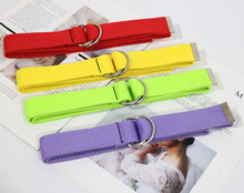 双环扣帆布腰带 衣服装饰腰带女3cm黑色彩色布腰带牛仔裤赠品裤带