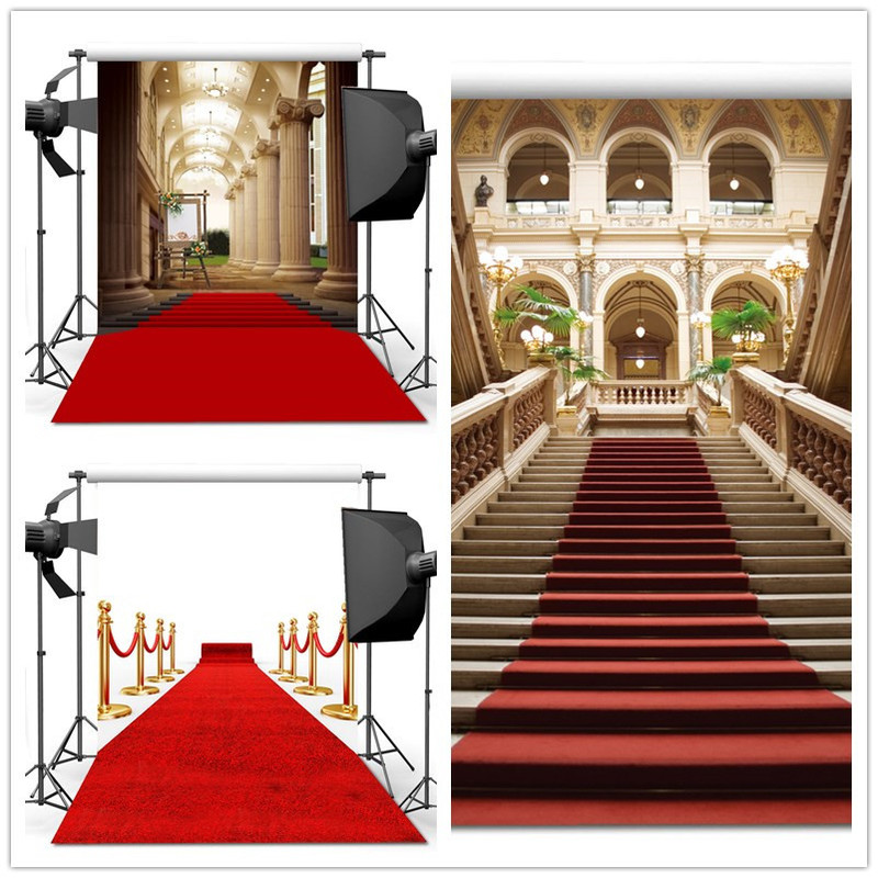 Factory for export wholesale foreign trade red carpet corridor theme studio wedding photography background cloth