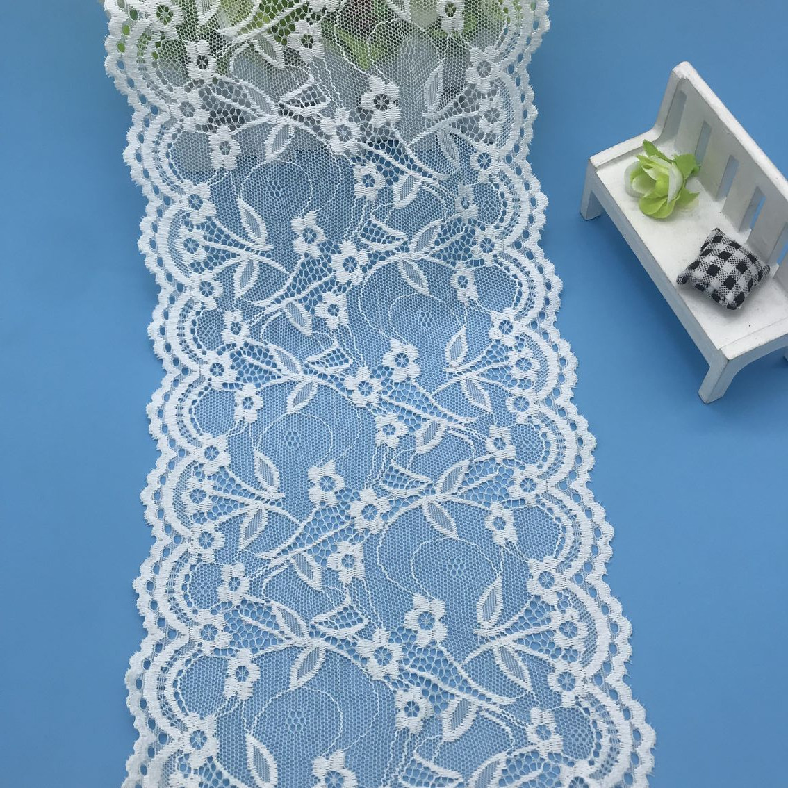 蕾丝贾卡弹力压纱花边厂家现货供应无弹花边饰品服装内衣辅料