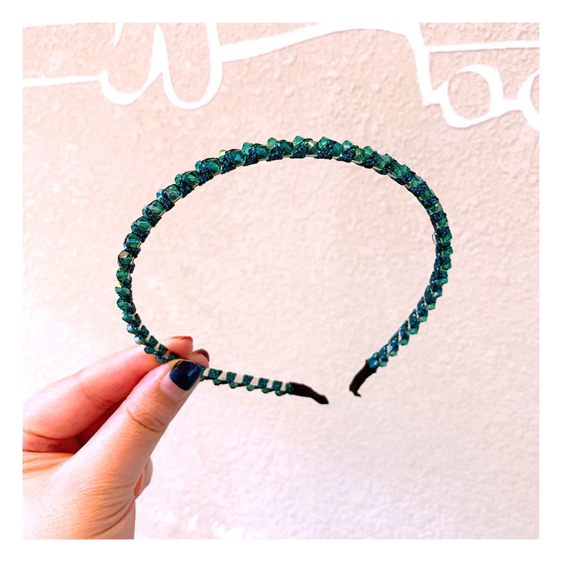 110g Weight Headwear Classification Festival Occasion Geometric Pattern Women'S Gender Retro Style Dark Blue, Pink, Purple, Green, Blue, Black Color Retro Rhinestone Crystal Fashion Headband 6