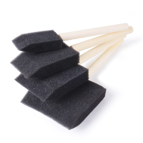 Children's early education graffiti painting sponge brush EVA long-handled wooden pole painting brush DIY painting graffiti art sponge painting brush