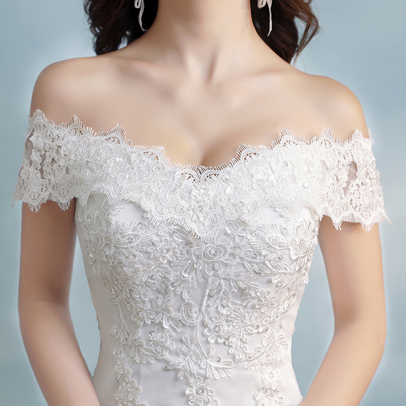 Vestido de Novia Estilo Mori de Un Solo Hombro, Vestido de Novia con Cola de Sirena Ajustado Estilo Princesa, Vestido de Novia Ligero, Nuevo Estilo 2026