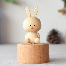 萌宠可爱小兔子小学生儿童节音乐盒木质工艺品八音盒音乐铃小礼物