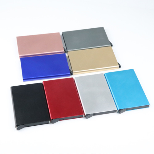 Automatically popping credit card box, name card box, metal aluminum card holder, anti-static, anti-magnetic RFID card holder