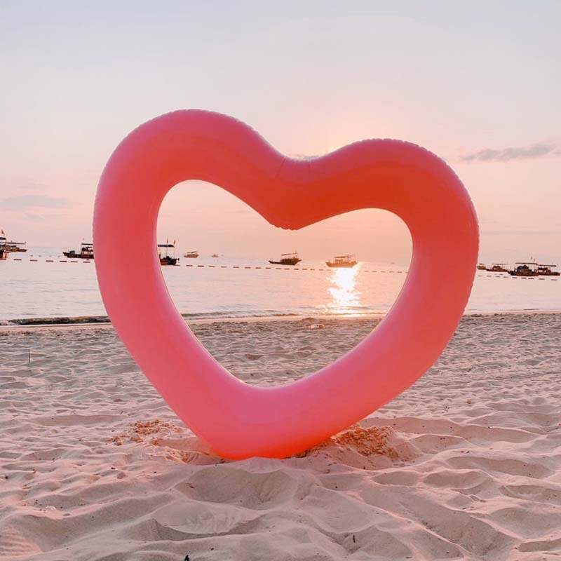 Water swimming ring PVC heart shaped