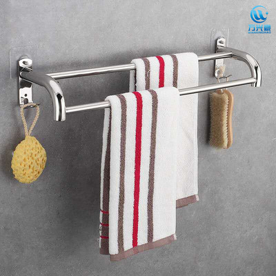304 Stainless steel towel Double pole Shower Room Towel rack Wall hanging Hooked TOILET Shelf toilet Undertake engineering