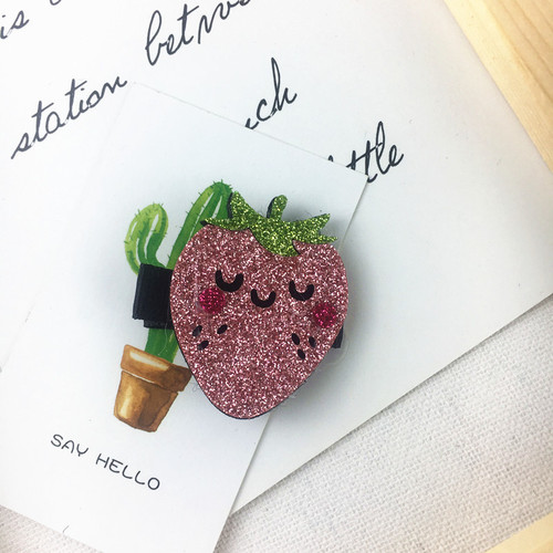 Korean version of girls' cute and sweet sequined fruit hairpins for children and adults in spring and summer, cute side clip hairpins and hair accessories
