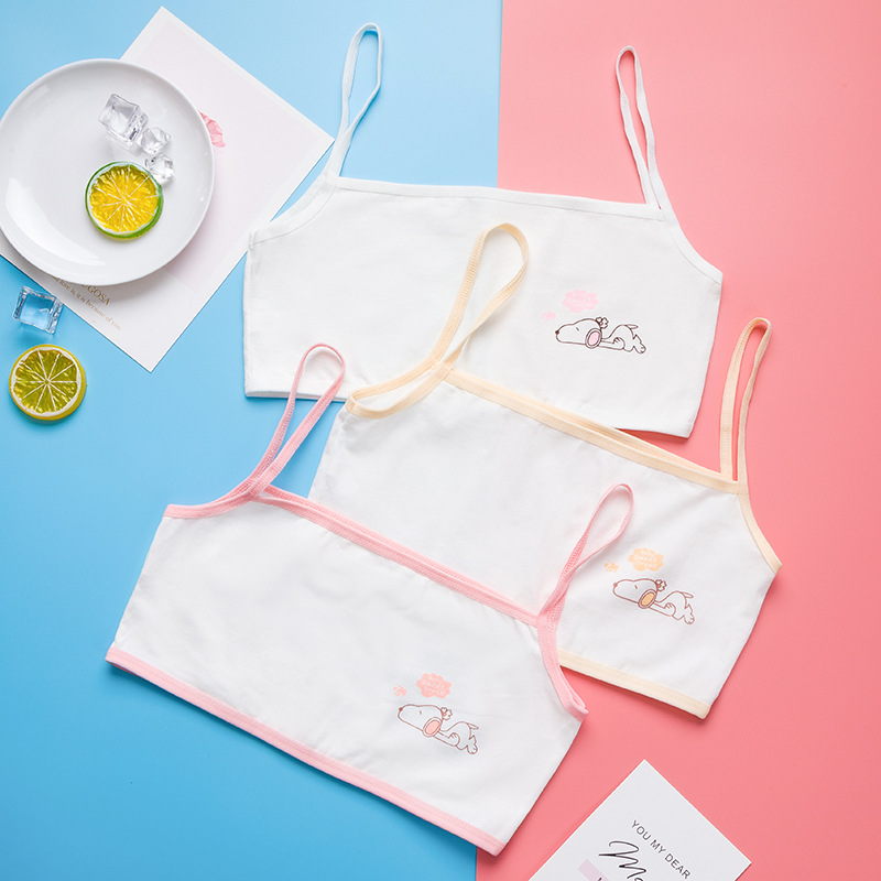 发育期纯棉小背心吊带初中学生8-16岁中大童纯棉女孩内衣抹胸|ru