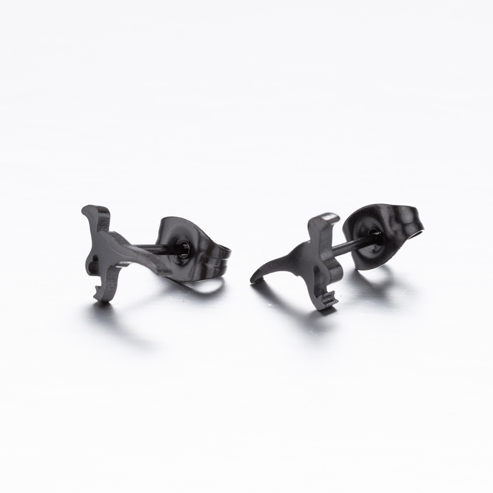 Daily Occasion 304 Stainless Steel Material PVD Coated 18K Gold Real Gold Plated Dinosaur 304 Stainless Steel Simple Style Waterproof Non Tarnish Ear Studs