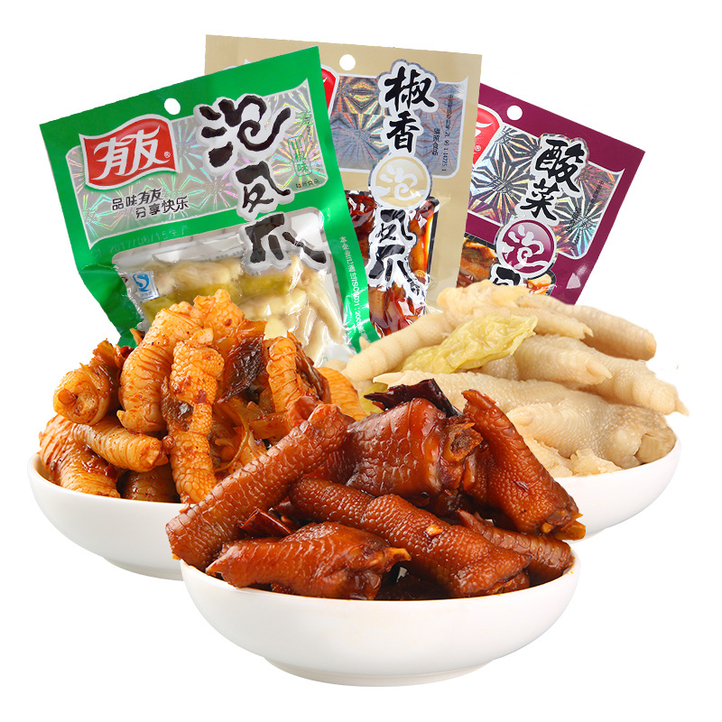 有友泡凤爪80克/每袋泡椒椒香酸菜味 运输中漏气不售后 整箱x70袋-阿里巴巴