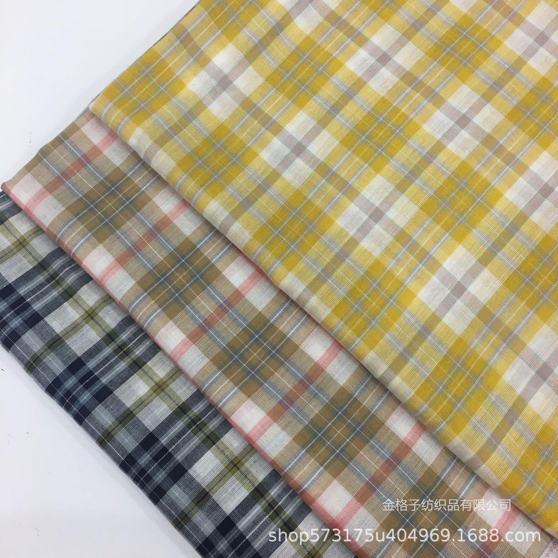 波西米亚 混纺纱色织格子布 衬衫布 连衣裙  防晒衣 柔软轻薄面料
