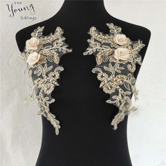 New Style 3D Embroidered Lace Collar DIY Pearl Lace Edge Dress Accessories Wholesale