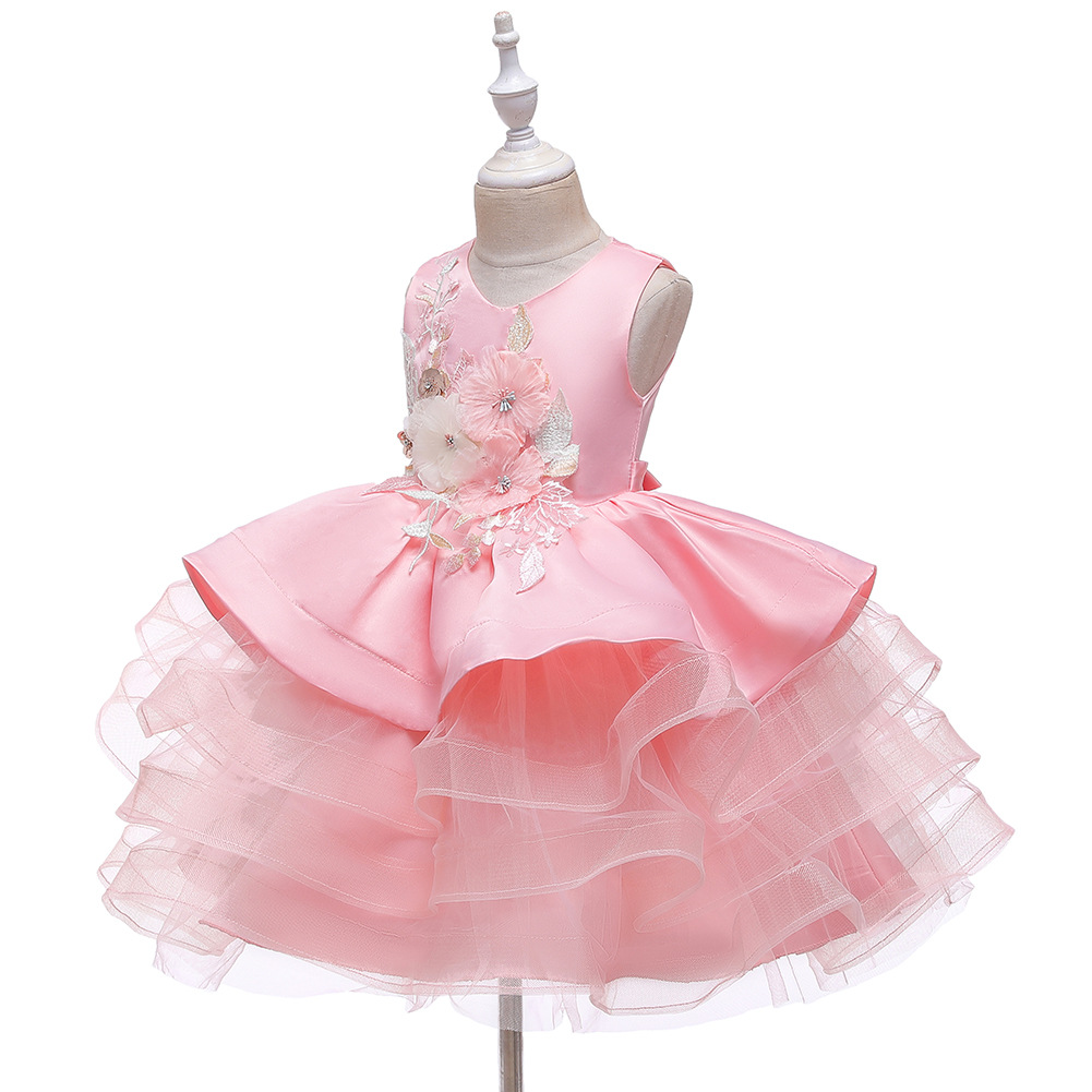 Nuevo Vestido Para Niños Vestido De Princesa Niñas Pettiskirt Niña De Las Flores Ceremonia De Boda display picture 9