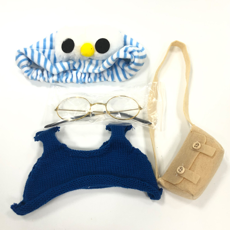 Celebridad en línea de pato ácido hialurónico accesorios de ropa de muñeca ácido hialurónico pato 30cm sombrero gafas accesorios pequeños accesorios de pato amarillo