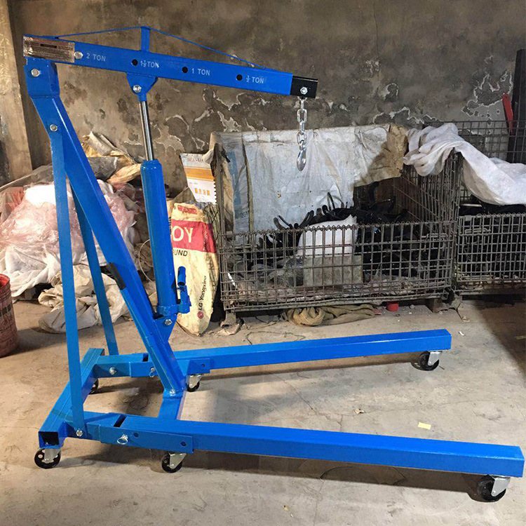 厂家直销 折叠式2T吊机 发动机吊架 移动吊机，配8T双泵