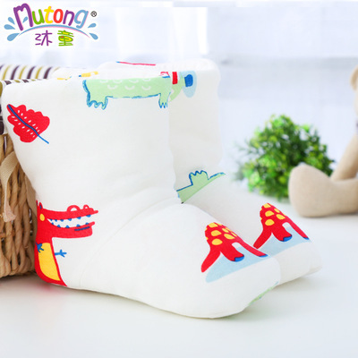 Mu Tong Newborn baby Cotton printing Foot sleeve baby Autumn and winter Cotton clip Foot sleeve