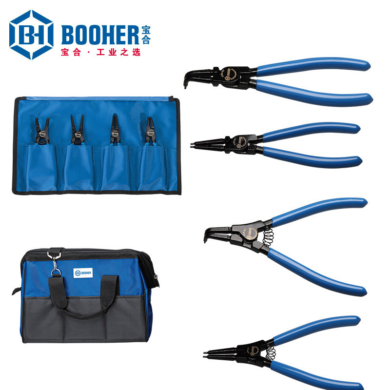Booher宝合手动工具 4件挡圈钳（卡簧钳）组套BH2100804
