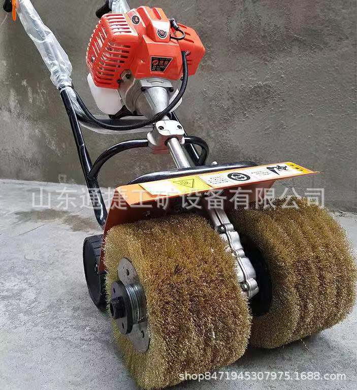热销手推式多功能彩钢瓦除锈机汽油钢板清锈机四冲程彩钢瓦除锈机