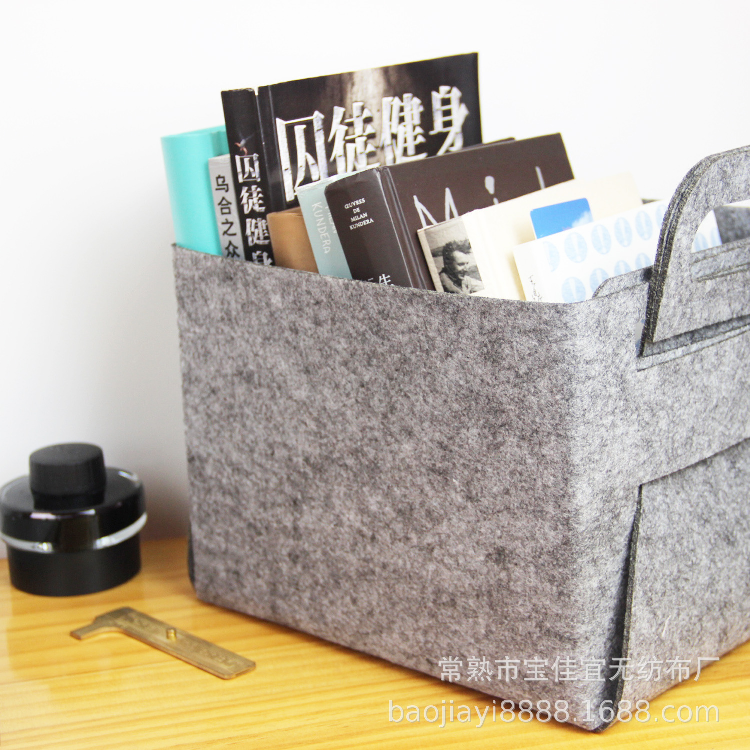 毛毡收纳篮置物篮衣物玩具整理收纳箱桌面收纳盒脏衣服收纳筐批发|ms