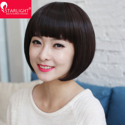 假發女短發bobo頭短直發圓臉黑色蓬松自然逼真網紅鎖骨發假發頭套