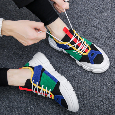 2019 Spring new pattern Men's Shoes The thickness of the bottom Heighten shoes Korean Edition shoes leisure time gym shoes Frenum Single shoes