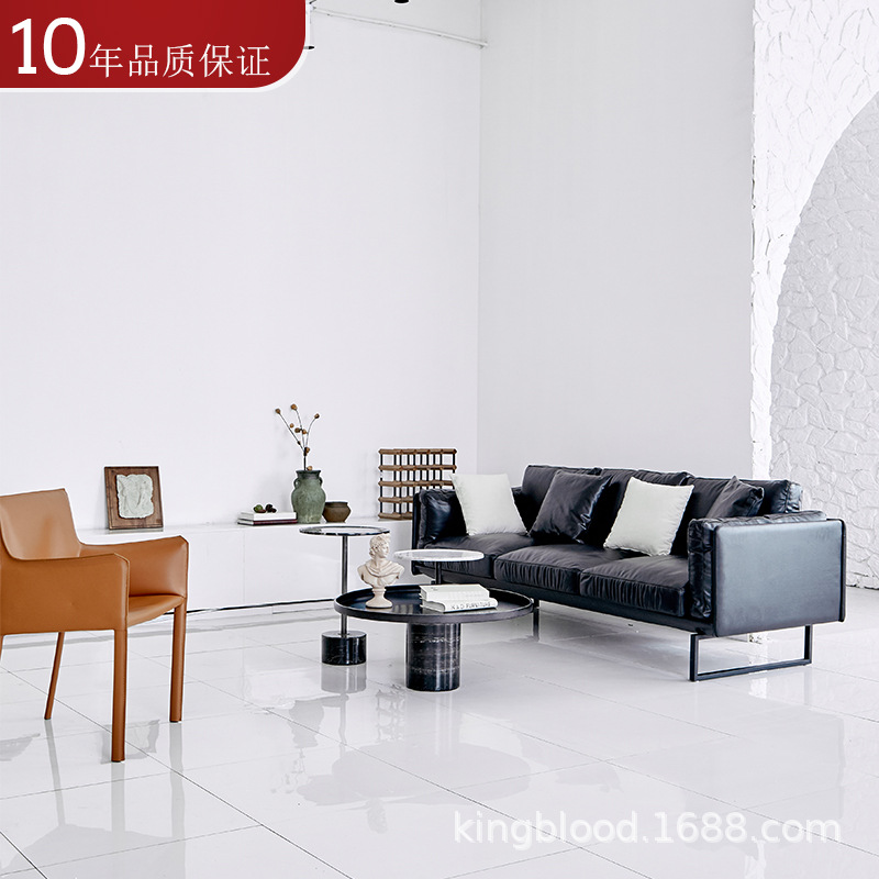 modern Industrial wind Down Leather Sofas Office club leisure time a living room Italian Simplicity Northern Europe Leather sofa