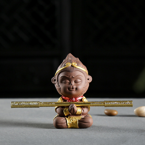 Bonsai small ornaments ceramic Sun Wukong monkey Monkey King micro landscape fish tank landscaping decorative gardening accessories