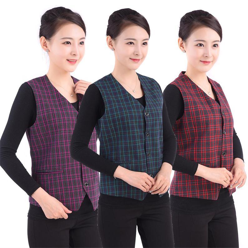 新款春秋中老年女士马甲妈妈马甲坎肩奶奶春秋装背心春季上衣开衫|ru