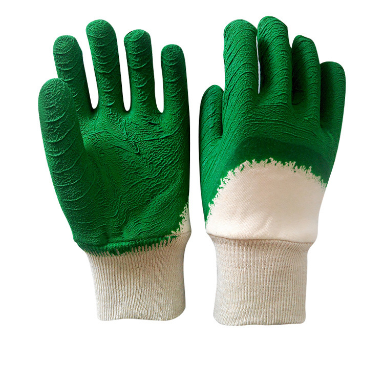 Protección del trabajo de protección de inmersión guantes resistentes a altas temperaturas suministro de franela arruga semi-inmersión guantes resistentes a altas temperaturas