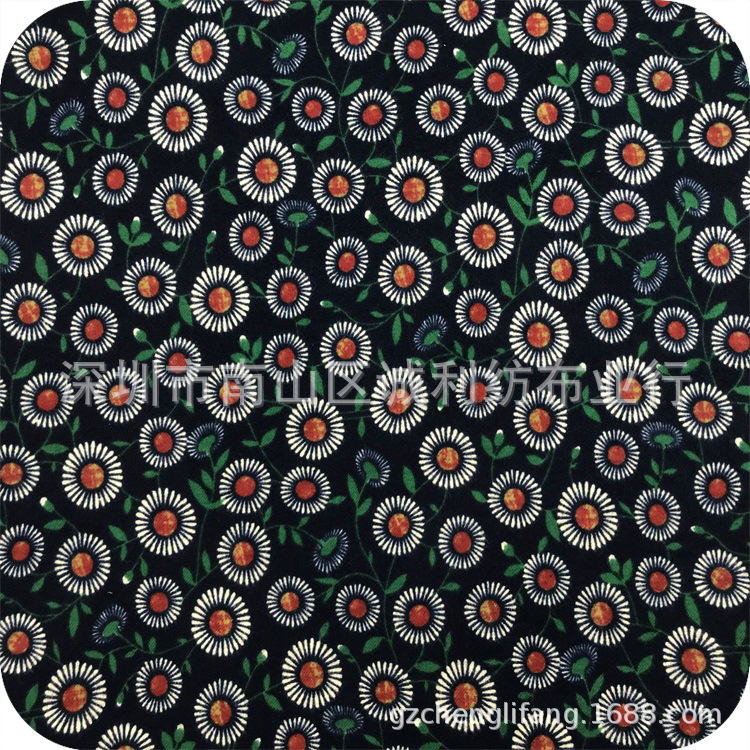 民族花纹图案 磨毛男女衬衫印花布  太阳花连衣裙印花面料 套装料