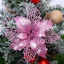 聖誕節裝飾品 金粉花藤條花環裝飾花 聖誕花門窗玻璃聖誕樹裝飾