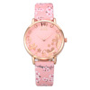 Fashionable dial, polyurethane swiss watch, flowered, city style, wholesale