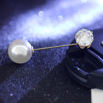 New Style Pin, One-Line Pearl Pin, Simple Cardigan Sweater, Anti-Exposure Brooch, Diamond Shawl Accessories Wholesale