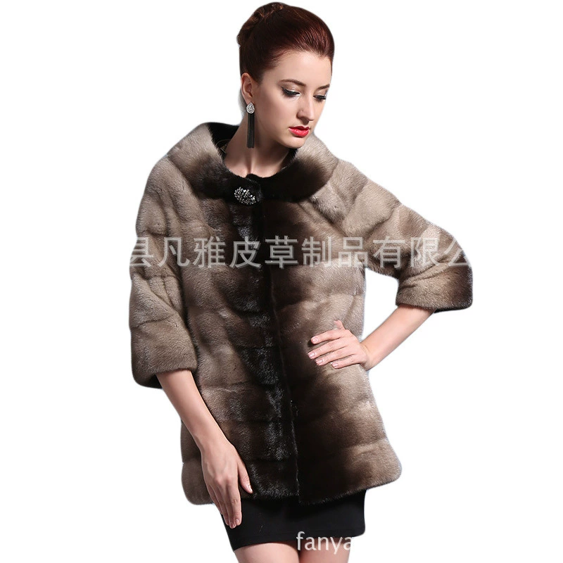 New silver blue section dyed fur coat wholesale dyeing