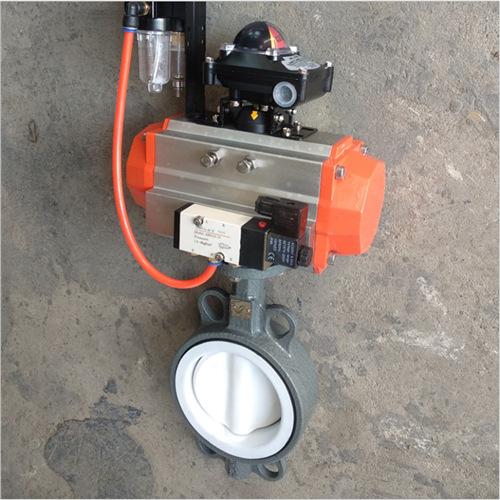 D671F-10C气动全衬四氟对夹蝶阀   气动对夹蝶阀蝶阀艾普森铸钢对