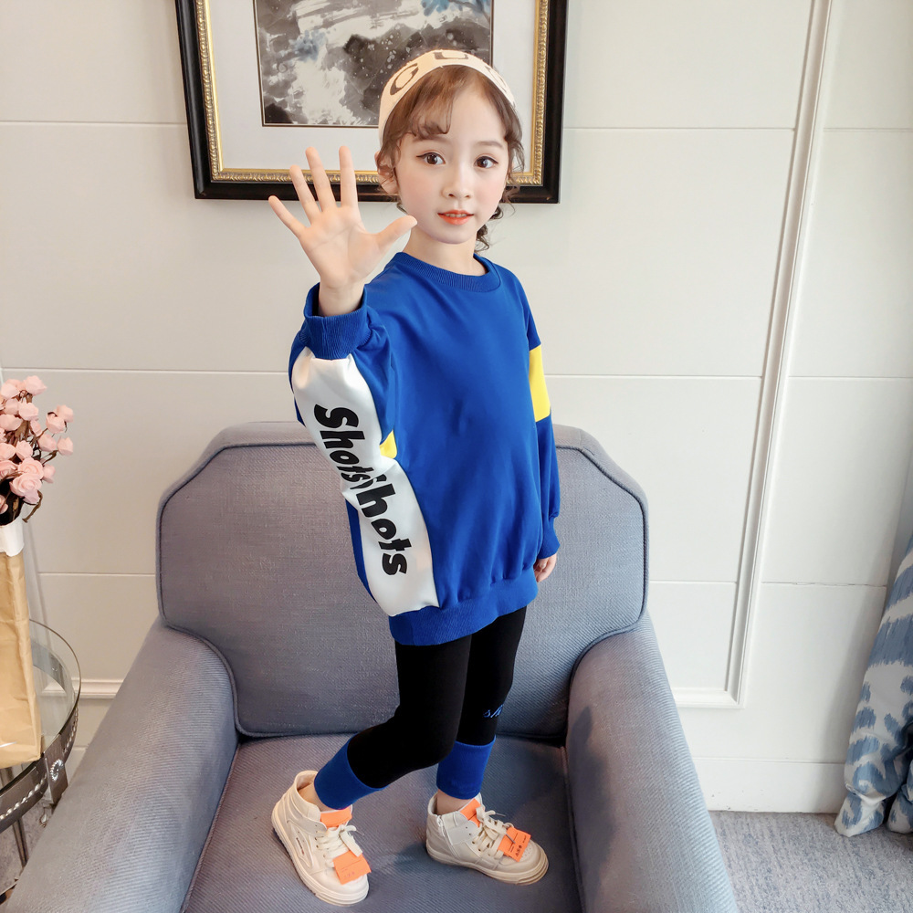 女童卫衣2019新款韩版中大童春季字母时尚宽松衫潮流上衣 GW6056|ru