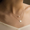 Necklace from pearl, universal chain for key bag , European style, suitable for import, simple and elegant design