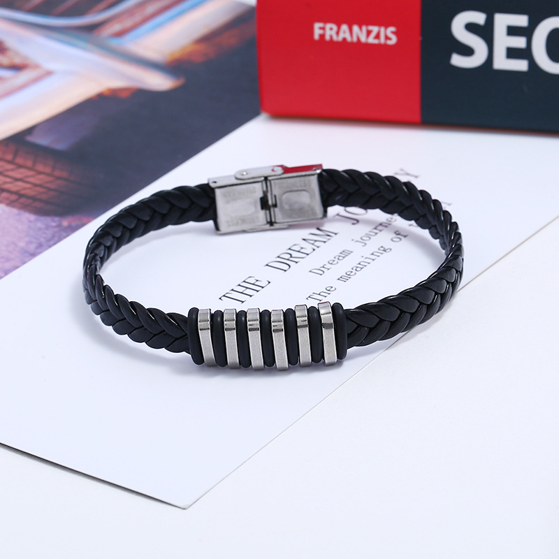 Factory direct titanium steel stainless steel silicone bracelet