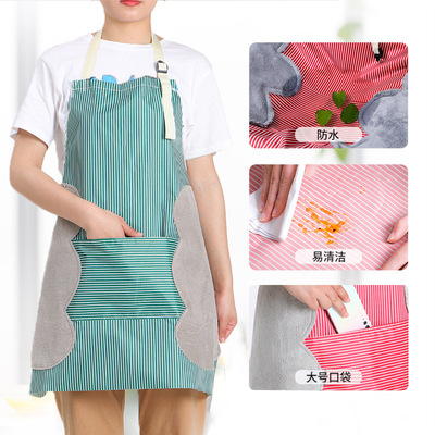 waterproof apron Frenum Sleeveless apron Home Furnishing Korean Edition Flax new pattern fashion apron