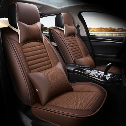 New All-around Linen Car Seat Cover Suitable for Four Seasons, Compatible with Bora, Jetta, and Sagitar, Five-Seat Cover B-87