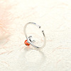 Cute ring, one size accessory pomegranate, 925 sample silver, on index finger, Korean style