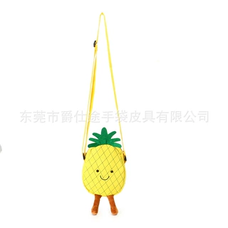 新款创意菠萝形状斜纹单肩包 黄色230斜纹斜跨包 东莞厂家定制