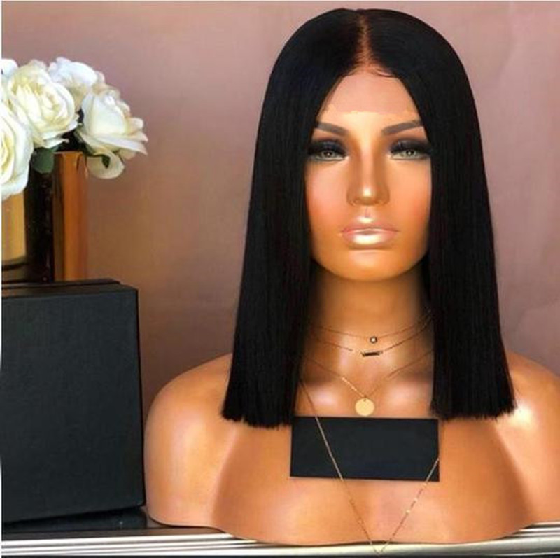 Bob Hair Wigs Perruques Bob Hair Pelucas De Cabello Bob Womens wig natural black long shoulder length Bobo head short straight rose net wig